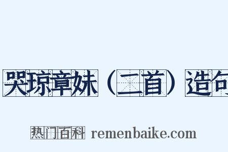 哭琼章妹（二首）造句是什么意思的图片